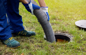 pumping out household septic tank drain and sewage cleaning service